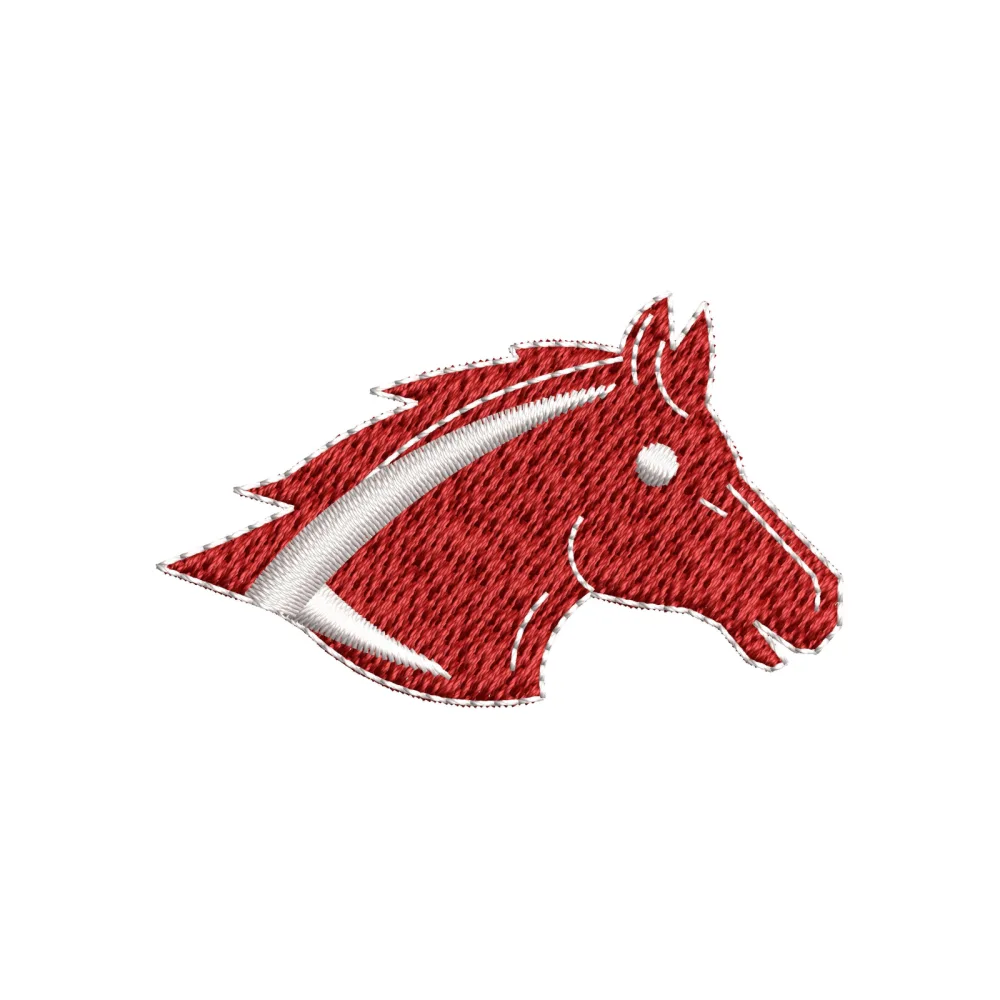 Red Horse Head Embroidery Design