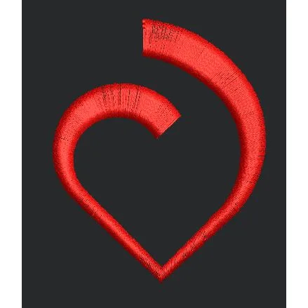 Stylized Red Heart Embroidery Design