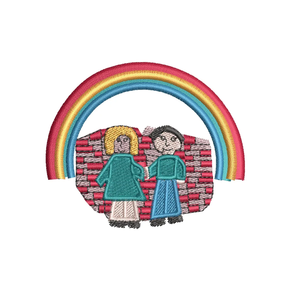 Rainbow Couple Embroidery Design