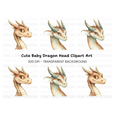 Cute Baby Dragon Clipart Bundle