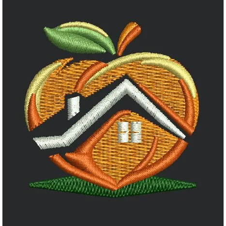 Peach House Emblem Embroidery Design