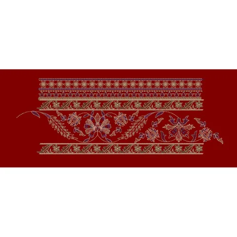 Sweeping Floral Vine Acanthus Border Embroidery Design