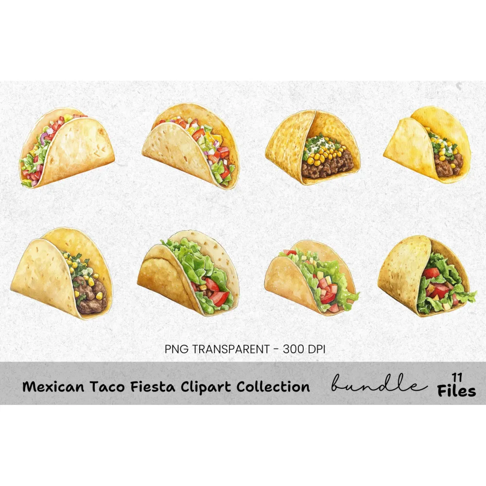 Mexican Taco Fiesta Clipart Bundle