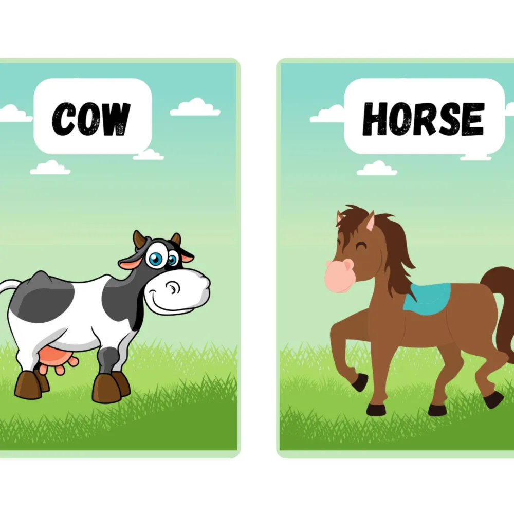Farm Animals Flashcards for Kids