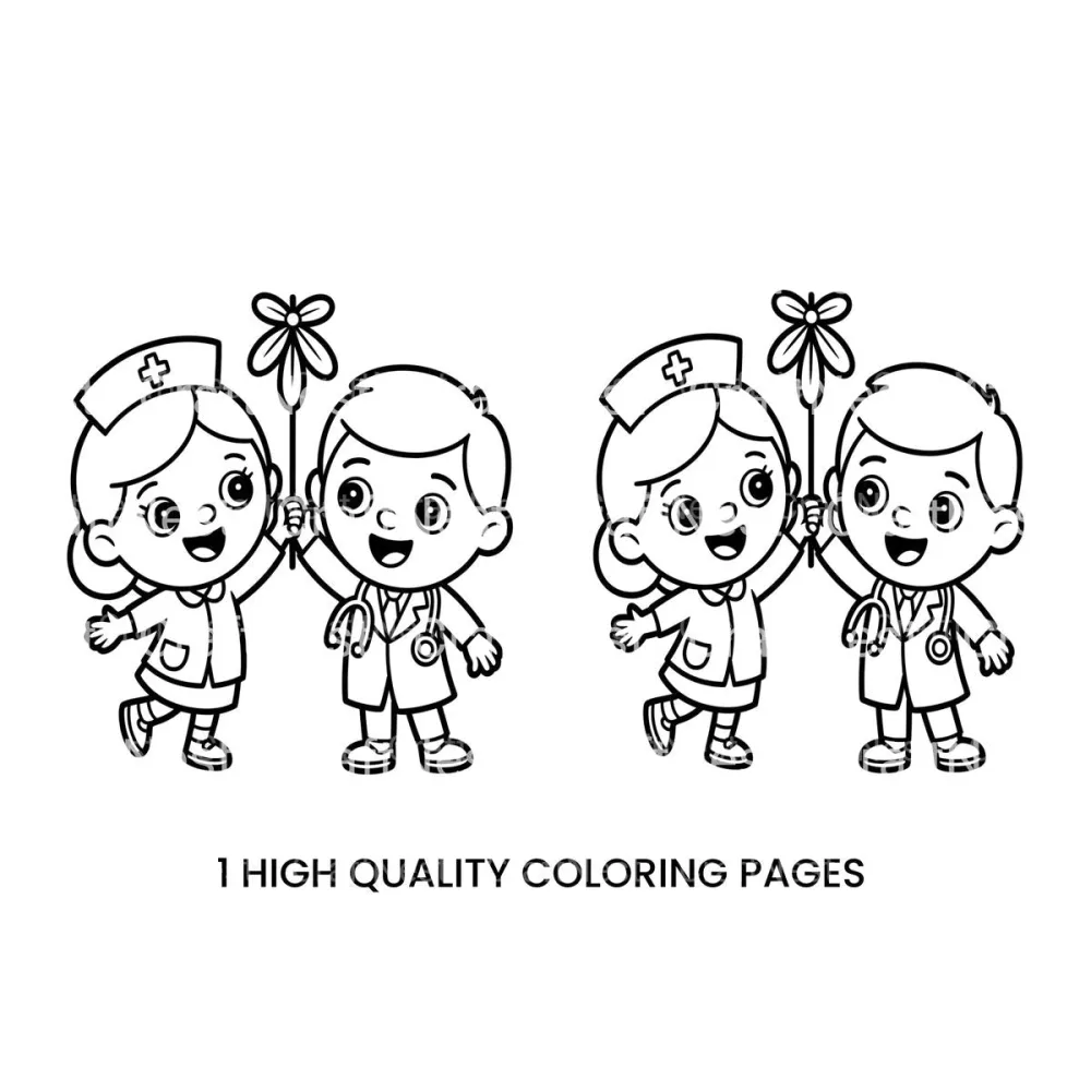 Doctor and Nurse Kids Coloring Books