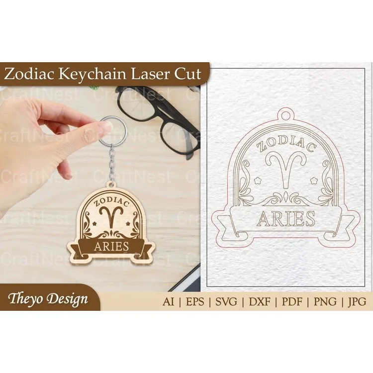 Zodiac Keychain SVG Bundle