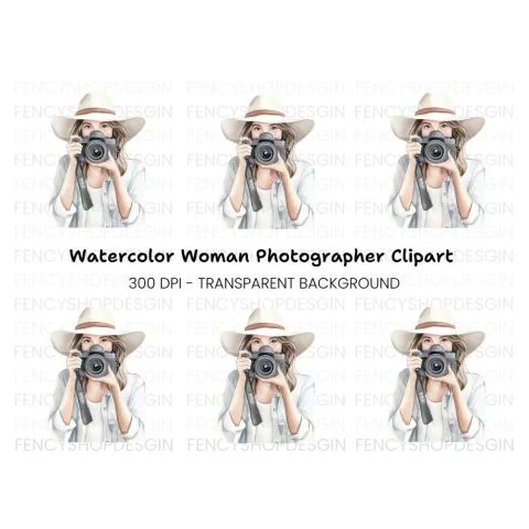 Girl Photographer Clipart Bundle