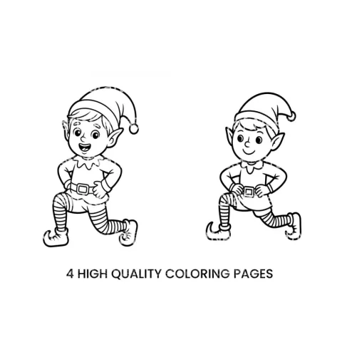 Playful Christmas Elf Coloring Books