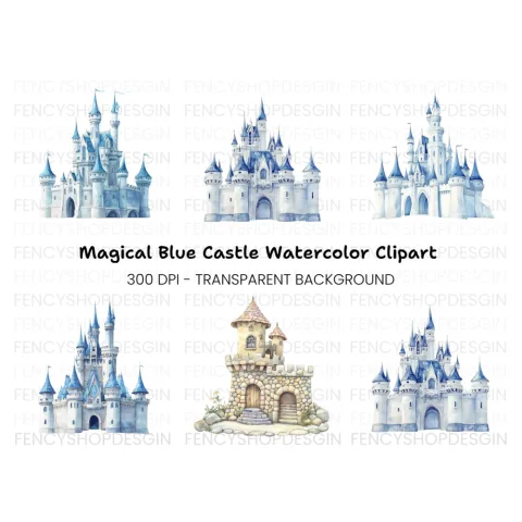 Frozen Ice Castle Clipart Bundle