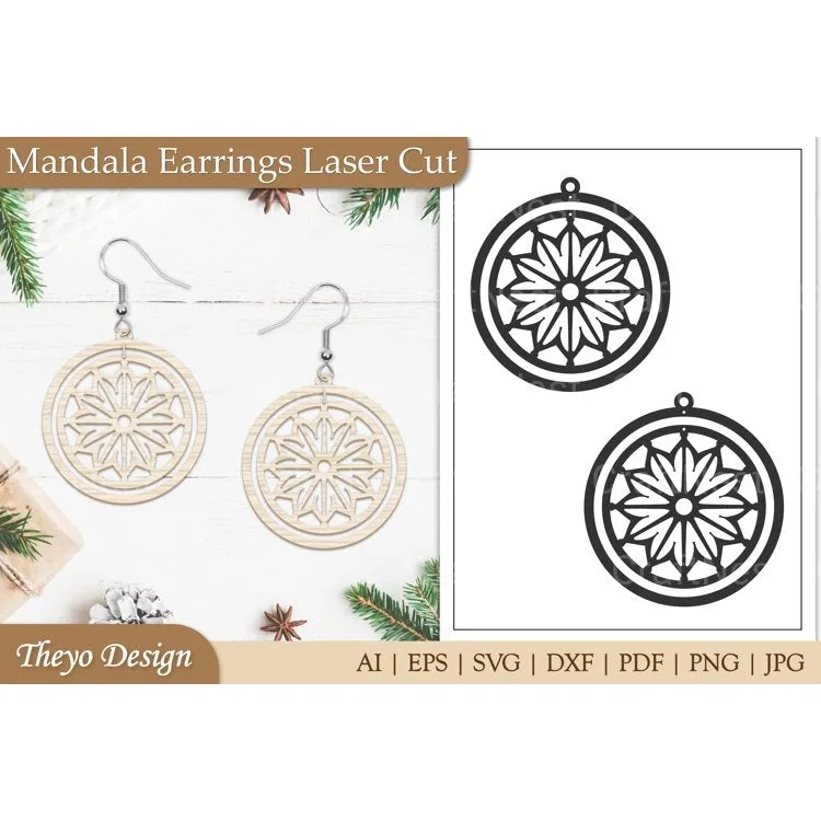 Earrings Mandala SVG Bundle
