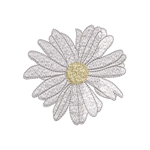 White Random Embroidery Design