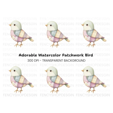 Quilted Bird Clipart Bundle
