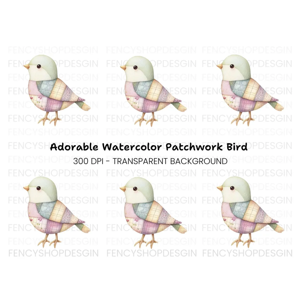 Quilted Bird Clipart Bundle