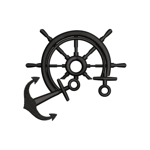 Ship Control Embroidery Design
