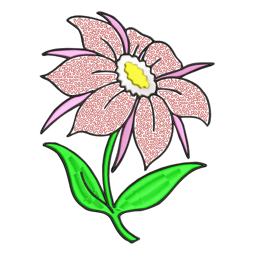Redflower Embroidery Design