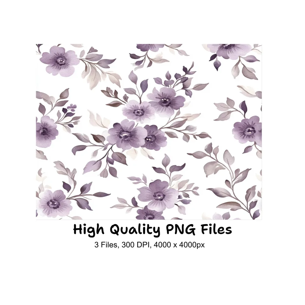 Elegant Purple Floral Clipart Bundle