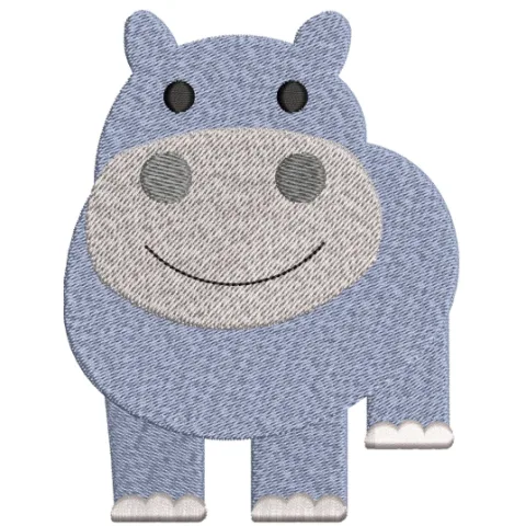 Hippopotamus Embroidery Design