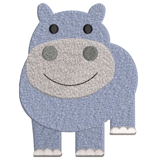 Hippopotamus Embroidery Design