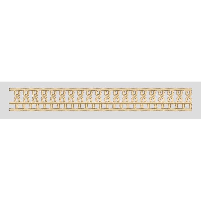 Geometric Interlocking Link Border Embroidery Design
