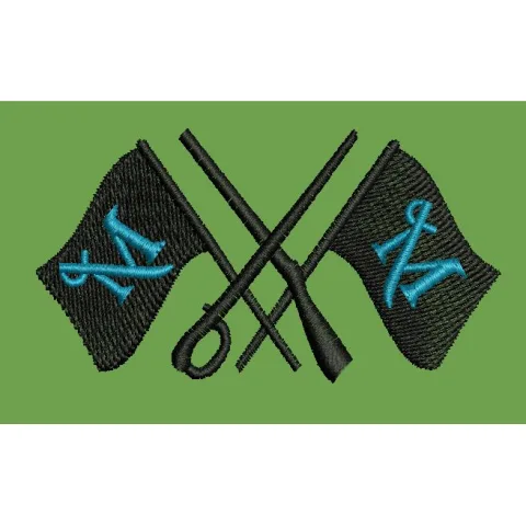 Crossed Arms and Standards Embroidery Design