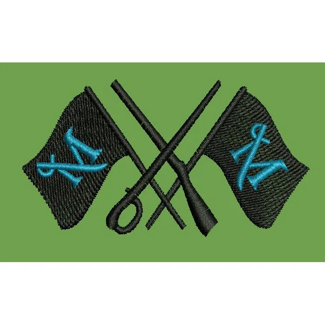 Crossed Arms and Standards Embroidery Design