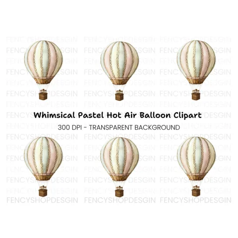 Hot Air Balloon Clipart Bundle
