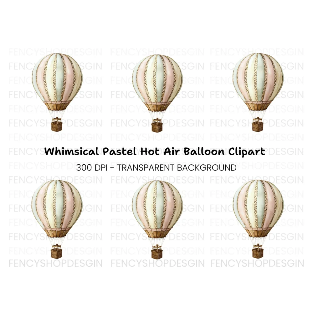 Hot Air Balloon Clipart Bundle