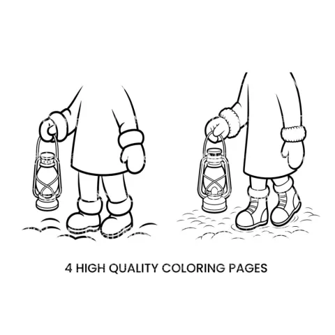 Winter Lantern and Mittens Coloring Books