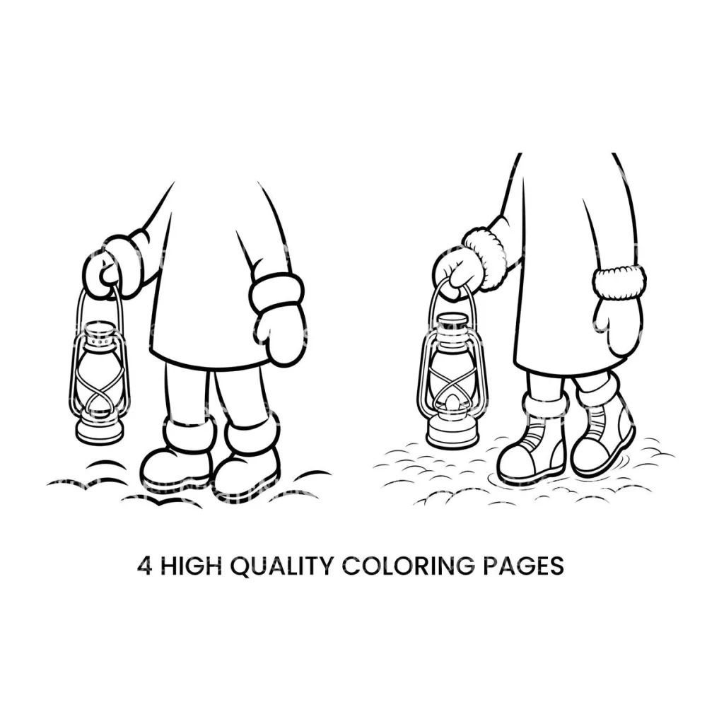 Winter Lantern and Mittens Coloring Books