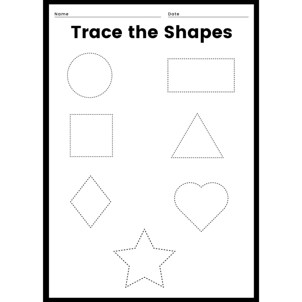 Trace the Shapes Worksheets