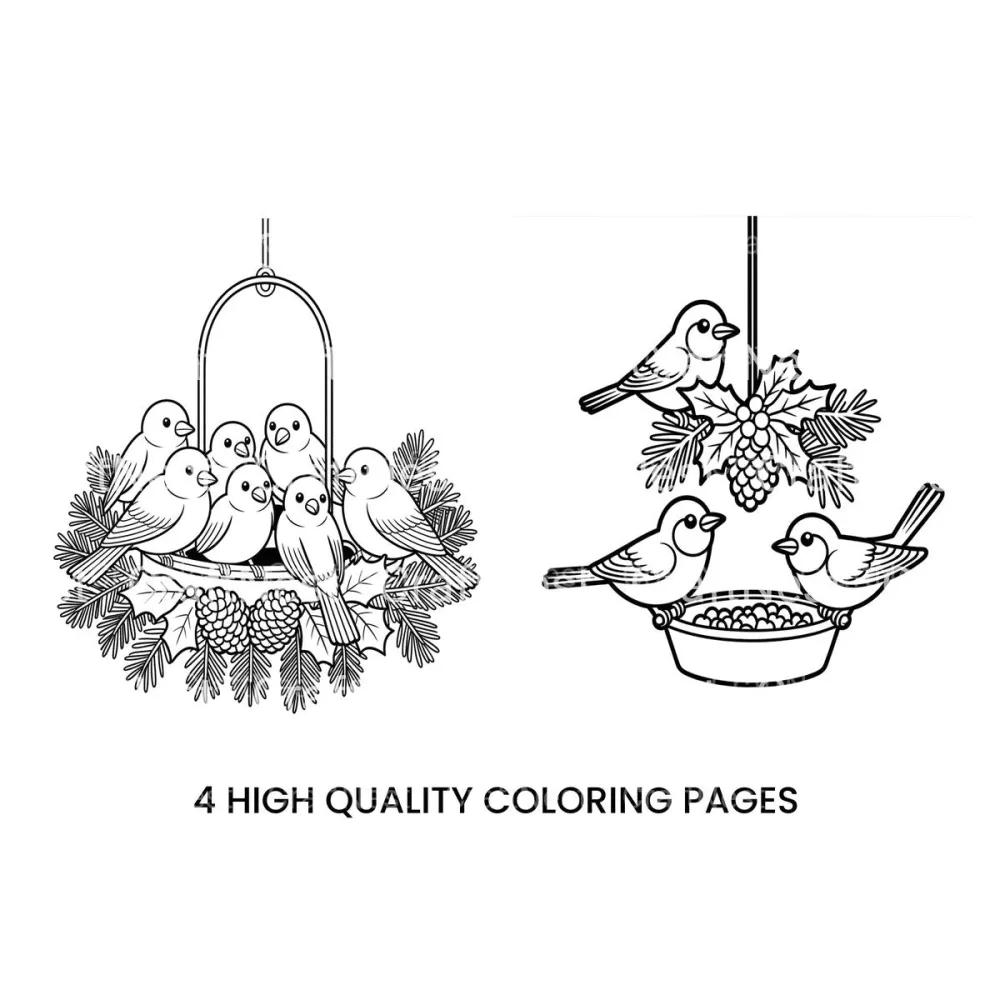 Winter Birds Feeder Coloring Books