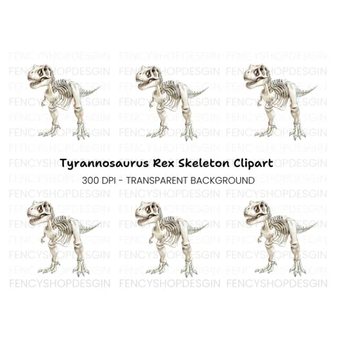 Rex Dinosaur Skeleton Clipart Bundle