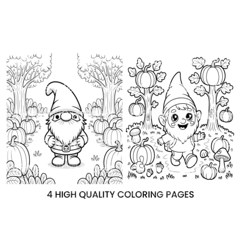 Gnome Pumpkin Patch Coloring Books