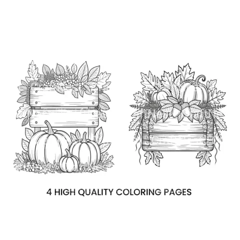 Autumn Pumpkin Sign Coloring Books