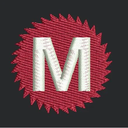 Letter M Monogram Embroidery Design