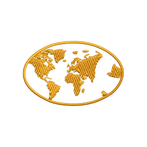 World Map Embroidery Design