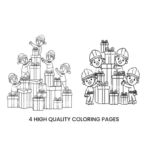 Kids With Gifts Coloring Books