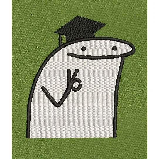 Grad Cap Okay Success Gesture Embroidery Design