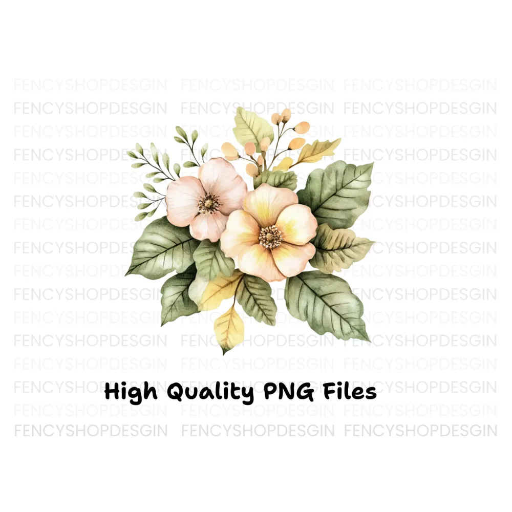 Elegant Floral Bouquet Clipart Bundle