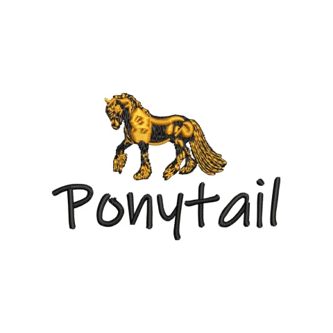 Pony Tail Embroidery Design