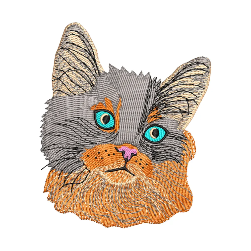Kitty Head Embroidery Design