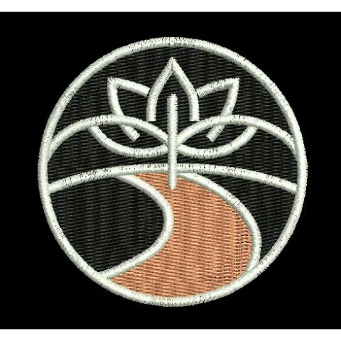 Lotus Path Embroidery Design