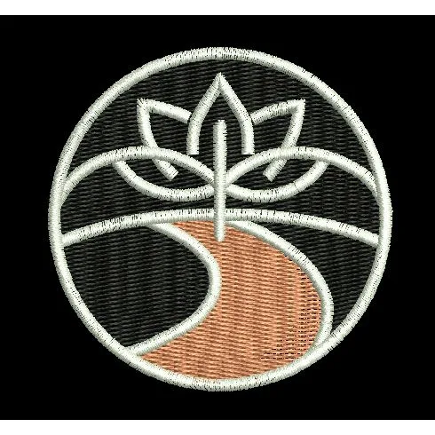 Lotus Path Embroidery Design
