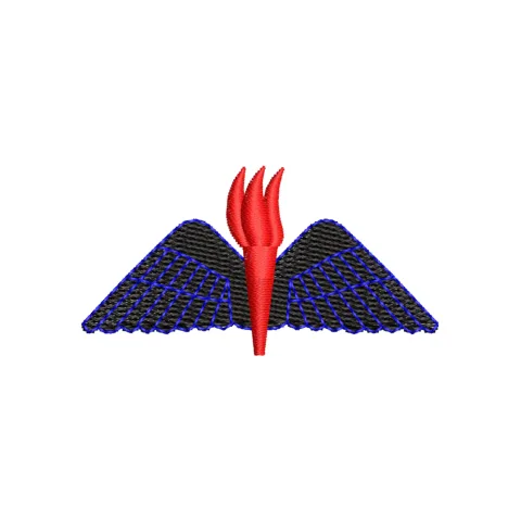 Wings Flame Embroidery Design