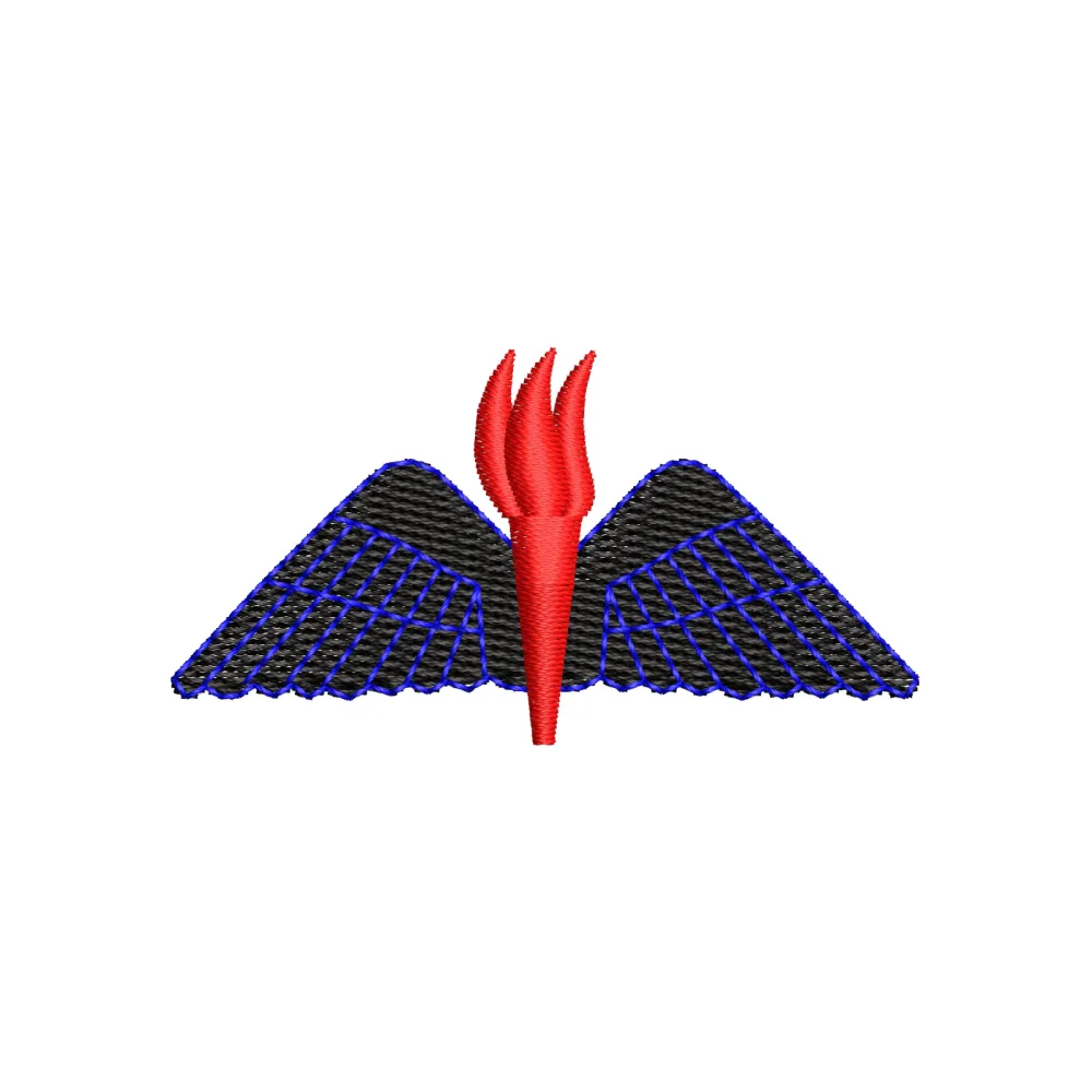 Wings Flame Embroidery Design