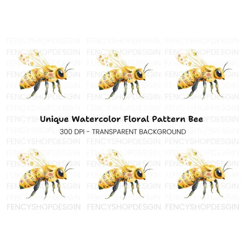 Floral Bee Clipart Bundle