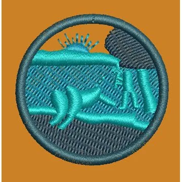 Scenic Circular Badge Embroidery Design