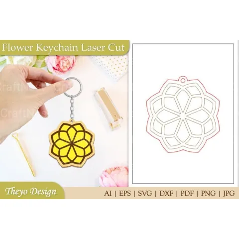 Flower Keychain SVG Bundle