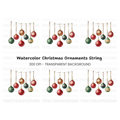 Christmas Ornaments Clipart Bundle