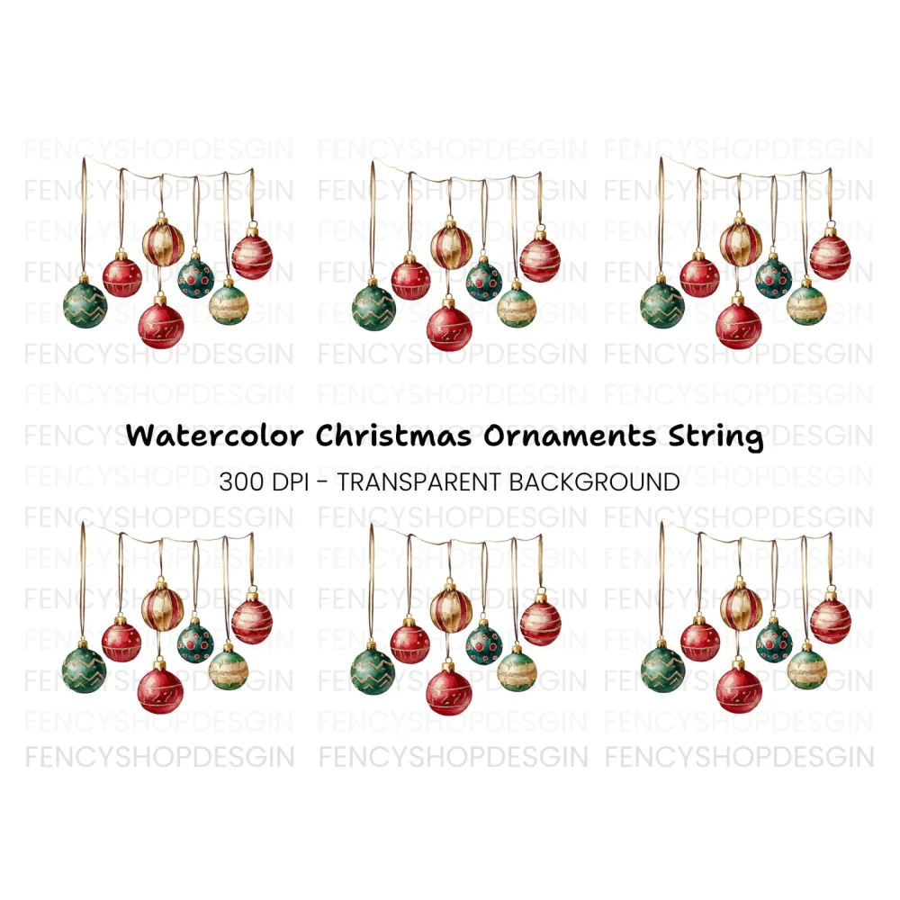 Christmas Ornaments Clipart Bundle